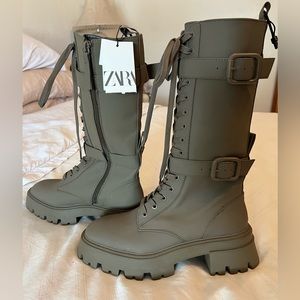 Zara tall combat boots